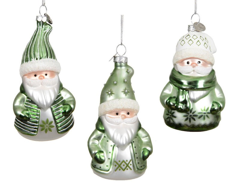 Christmas tree decoration Santa, 11 cm, glass