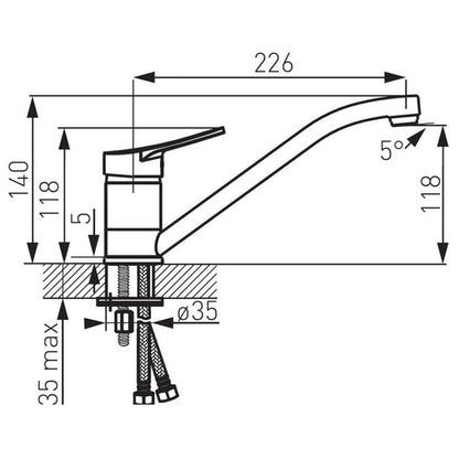 Bateria zlewozmywakowa FERRO DECO, chrom