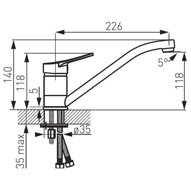 Bateria zlewozmywakowa FERRO DECO, chrom