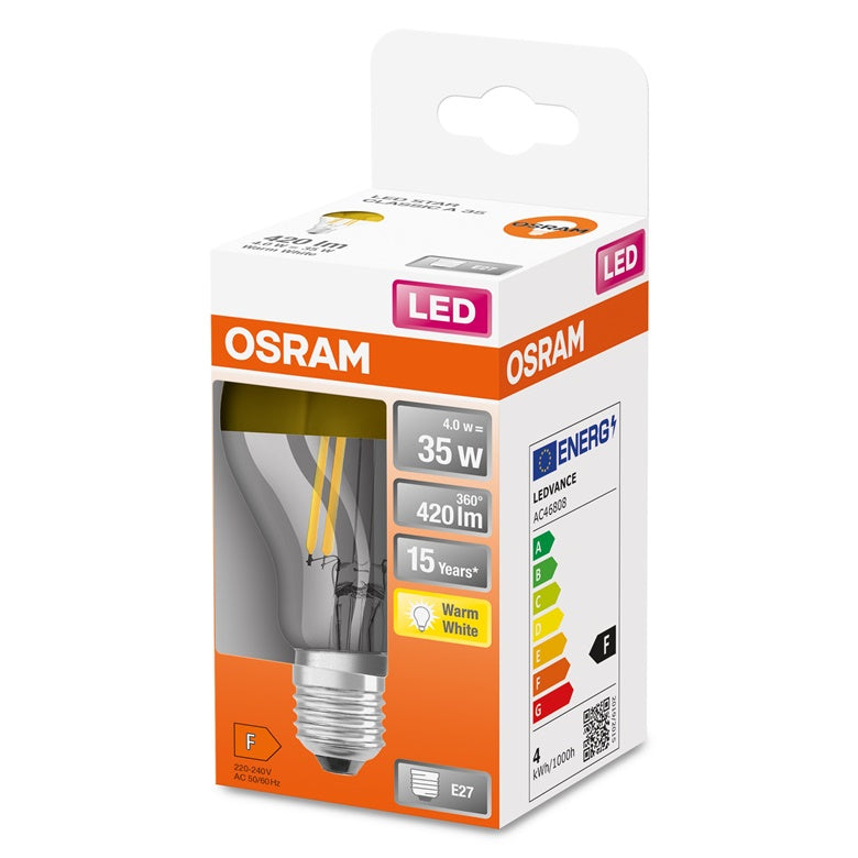 Lemputė Osram LED, A60, E27, 4W, 420LM, 2700K, auksinė