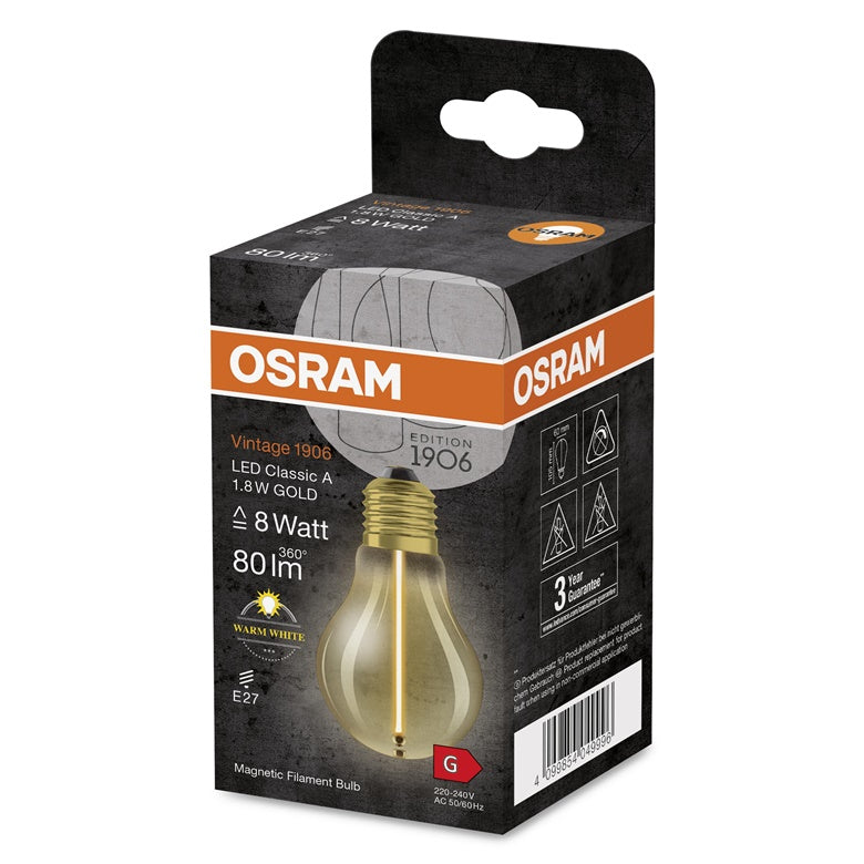 Lemputė Osram LED, A60, E27, 1.8W, 80LM, 2700K
