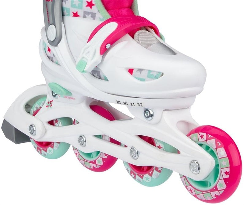Riedučiai Nijdam Sk8 Star, balta sp./rožinė sp., 33-36