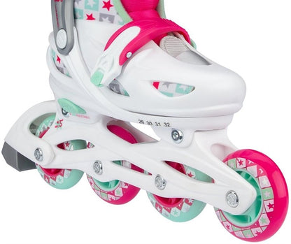 Riedučiai Nijdam Sk8 Star, balta sp./rožinė sp., 33-36