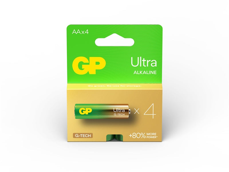 Elementai GP ULTRA ALKALINE AA/LR06, 1,5V, 4 vnt.
