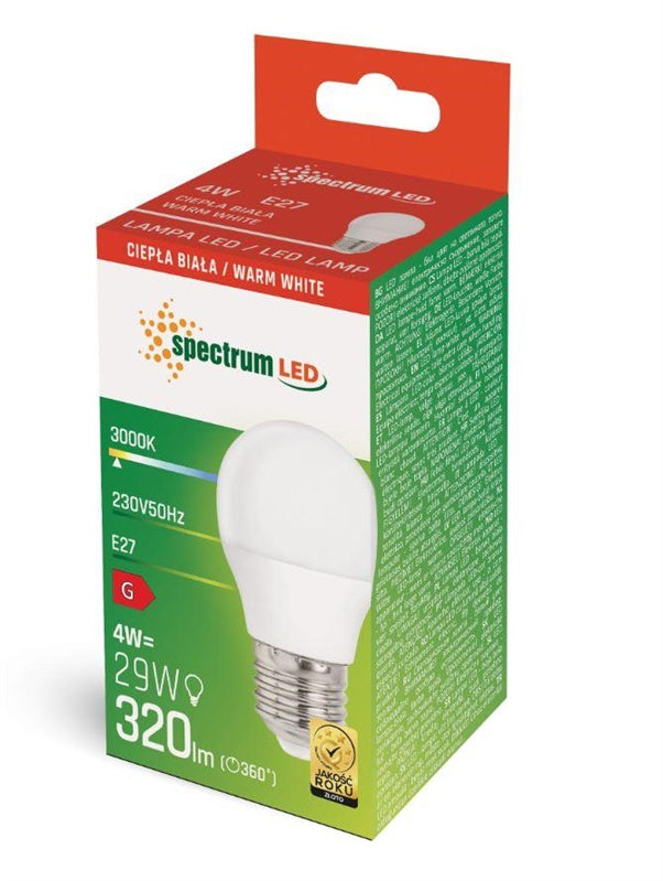 Spectrum LED Bulb, P45, E27, 4W, 320LM, 3000K