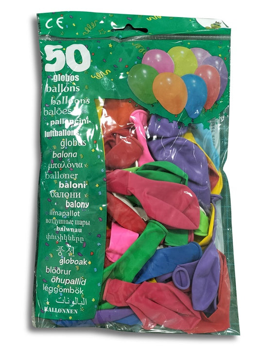 Balloons oval, assorted colors, D21 cm 50 pcs.