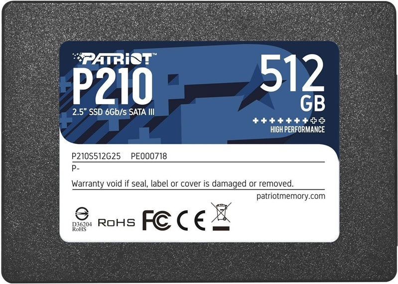 Твердотельный накопитель (SSD) Patriot Memory P210, 2.5", 512 ГБ