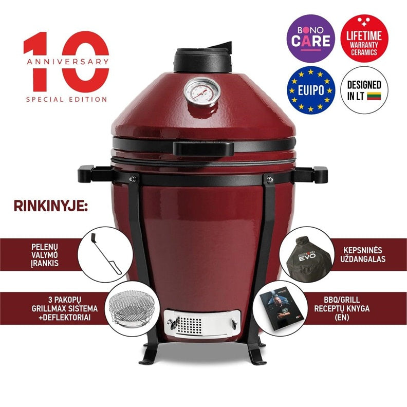 Grilis Kamado Bono MINIMO EVO 16, raudona, 54 cm