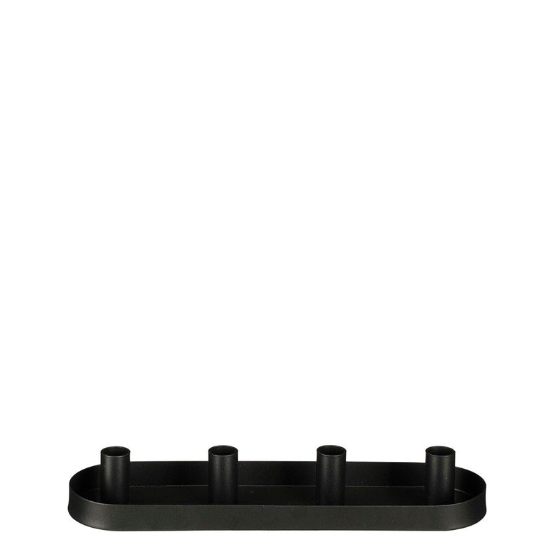 Candle holder Mica 1159685, iron, 3 cm, black