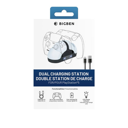Žaidimų pultas Nacon DUAL CHARGER DUALSENSE, balta/juoda