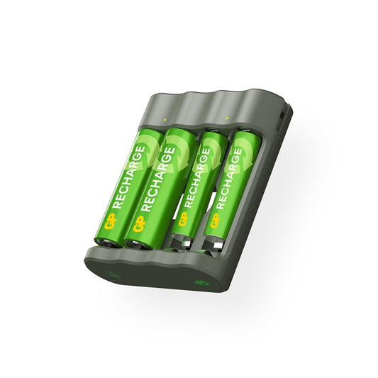 USB kroviklis GP RECHARGE+2xAA+2xAAA įkr. elementai