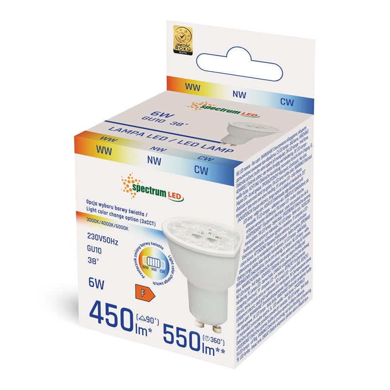 LEMPA LED GU10 6W 550LM CCT SPECTRUM