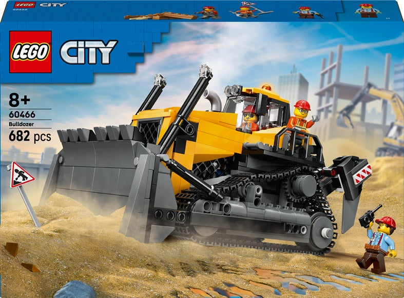LEGO® City Yellow Bulldozer 60466 Building Toy, 682 Pieces.