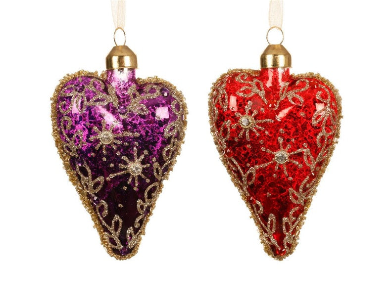 Eglutės žaisliukas Heart, 10 cm, stiklas