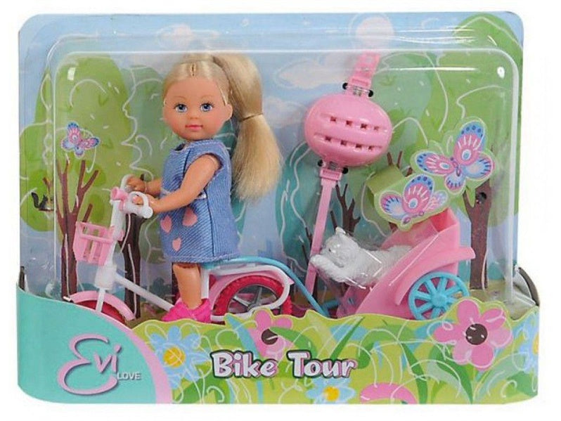 Lalka - dziecko Simba Evi with a Bike 105730783, 12 cm