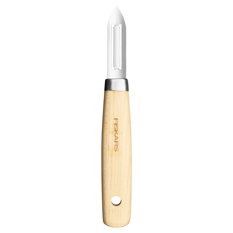 Fiskars vegetable peeler, 17.3 cm, stainless steel/wood