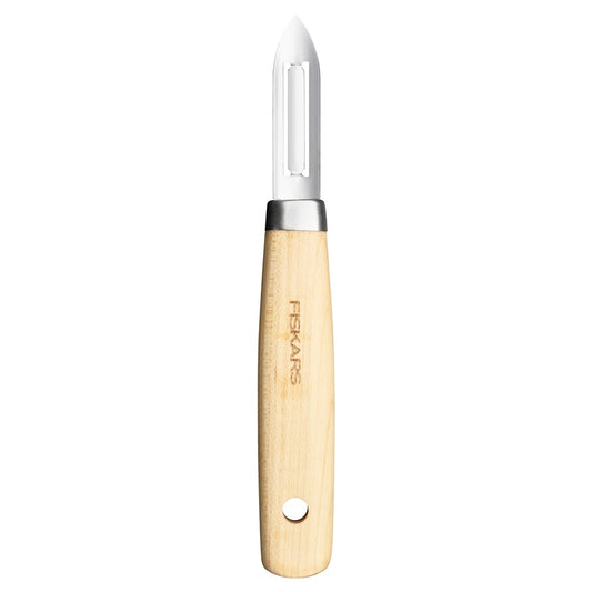 Fiskars vegetable peeler, 17.3 cm, stainless steel/wood