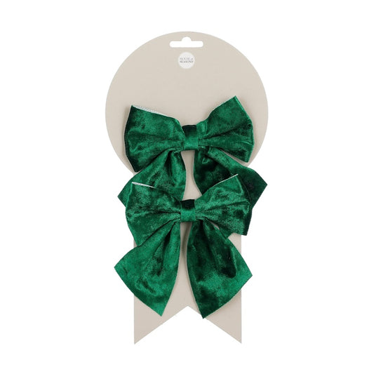 DECORATION RIBBONS GREEN 2PCS 12X13