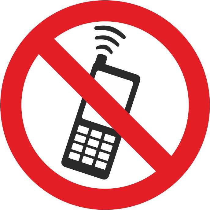 Naklejka zakaz rozmów telefonicznych 130x130mm