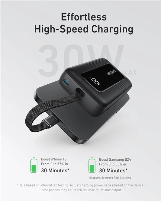 Nešiojamas įkroviklis Anker, 10000 mAh, 30 W, juoda