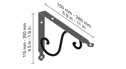 Lentynos laikiklis Dolle Ornament, 150x200 mm, juoda