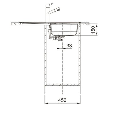 WASHER BASIN SKL 611-78/44 STAINLESS STEEL