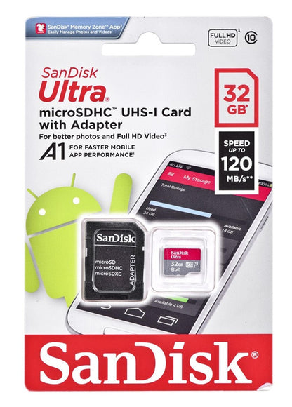 Atminties kortelė SanDisk Ultra, 32 GB, 120 Mb/s - 10 Mb/s
