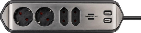 Buitinis ilgintuvas BRENNENSTUHL, 4 vt, 2USB, 2m