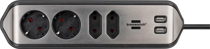 Buitinis ilgintuvas BRENNENSTUHL, 4 vt, 2USB, 2m