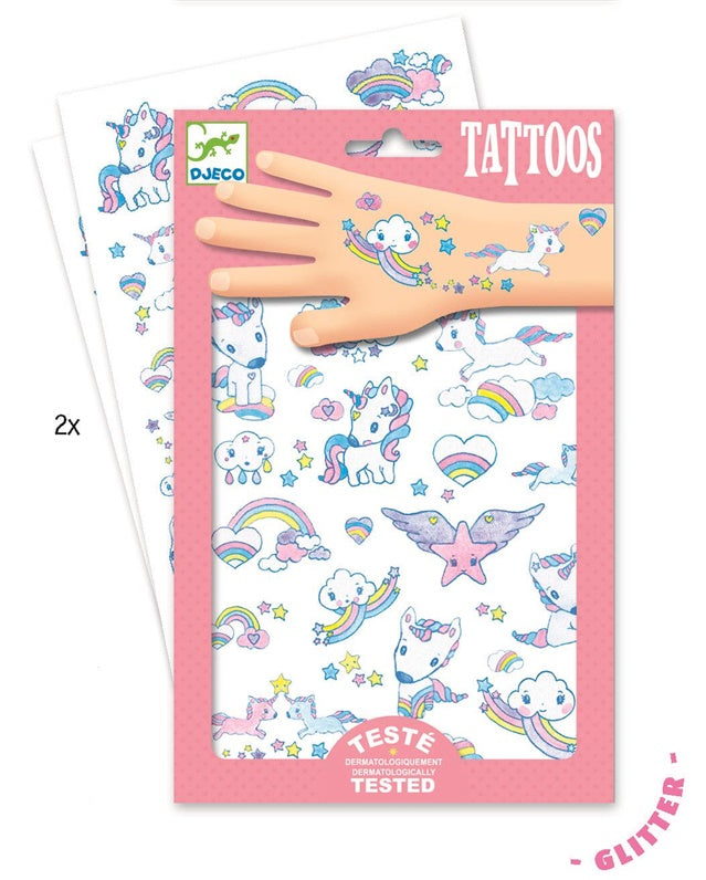 Rinkinys tatuiruotėms Djeco Unicorns DJ09575