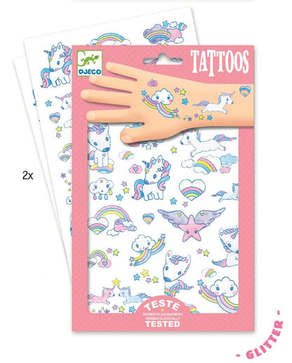 Rinkinys tatuiruotėms Djeco Unicorns DJ09575