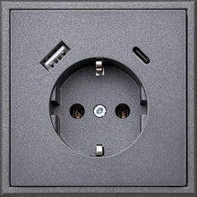 Gniazdko wtykowe i ładowarka USB A+C LIREGUS MODERN, czarna