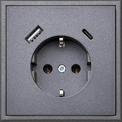 Socket and USB A+C charger LIREGUS MODERN, black