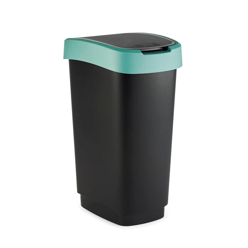 Kosz na śmieci Rotho Twist, czarny/ciemnozielony, 10 l