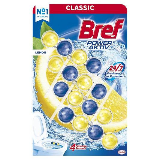 Kostka do WC Bref Power Active Lemon, 200 g