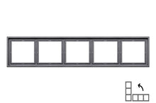 Five-gang frame LIREGUS MODERN, matte black