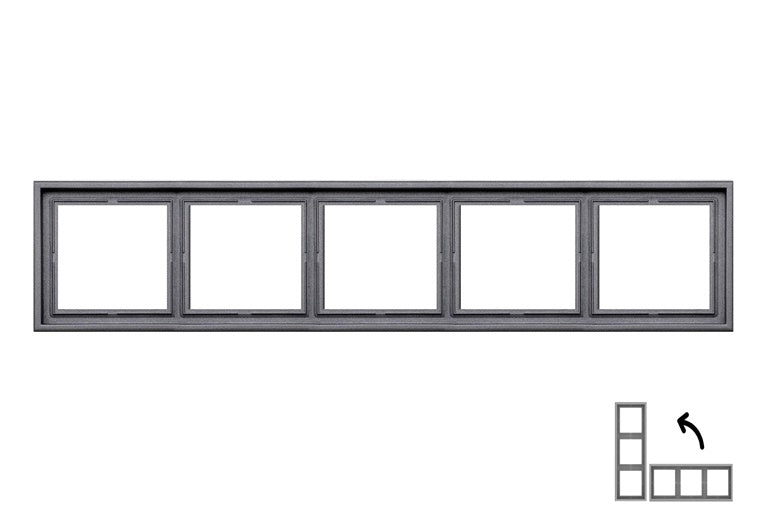 Five-gang frame LIREGUS MODERN, matte black