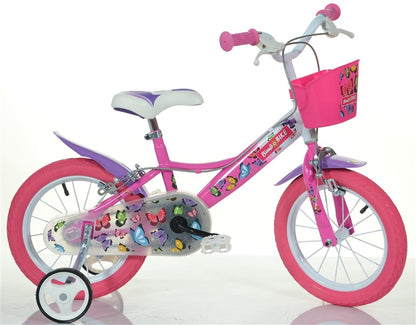 Vaikiškas dviratis Bimbo Bike Butterfly, rožinis, 14"