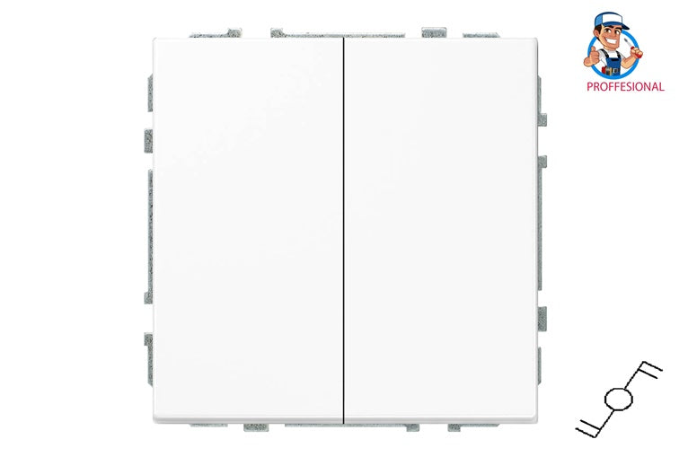 Perjungiklis LIREGUS MODERN, 2klav., mat. baltos spalvos