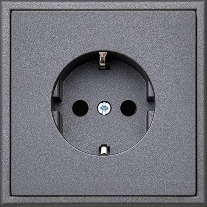 Socket LIREGUS MODERN, earthed, matt black