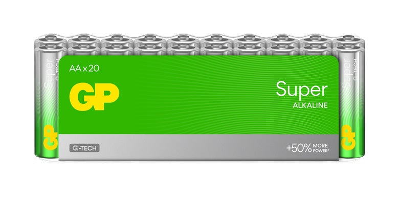 GP SUPER ALKALINE AA/LR06 batteries, 1.5V, 20 pcs.