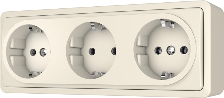 VILMA SL+250 triple socket, light ivory