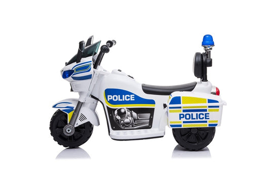 Kids' Electric Motorcycle Police, blue/white