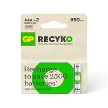 Rechargeable batteries GP RECYKO AAA, 650mAh, 2 pcs.