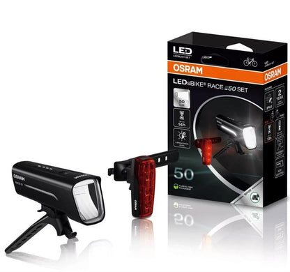 Bicycle Light Set Osram LED, plastic, black
