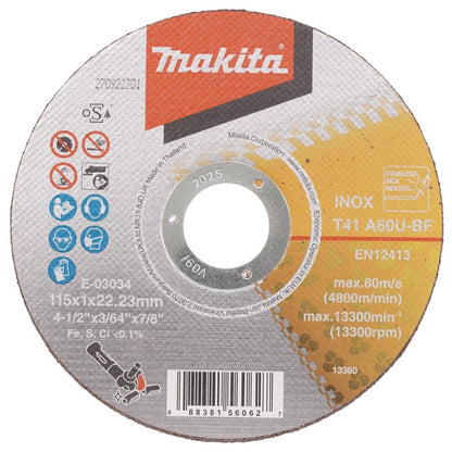 Nerūdijančio plieno pjovimo diskas Makita E-03034 115x1x22