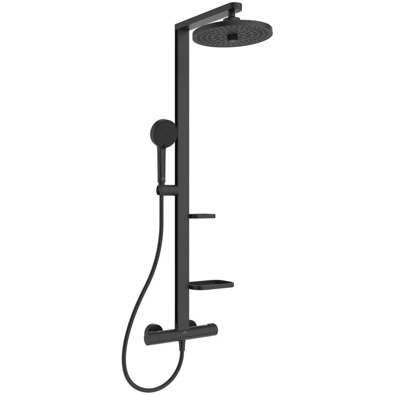 TERMOSTAT KOMPLET NATRYSKOWY ALU+ CZARNY MAT