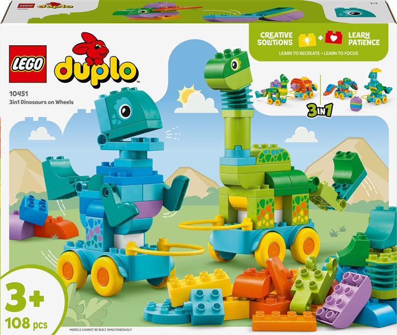 Konstruktorius LEGO® Duplo 3in1 Dinosaurs on Wheels 10451
