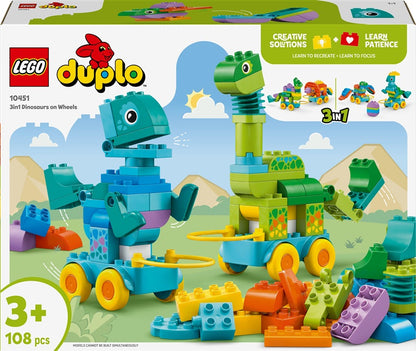 Konstruktorius LEGO® Duplo 3in1 Dinosaurs on Wheels 10451