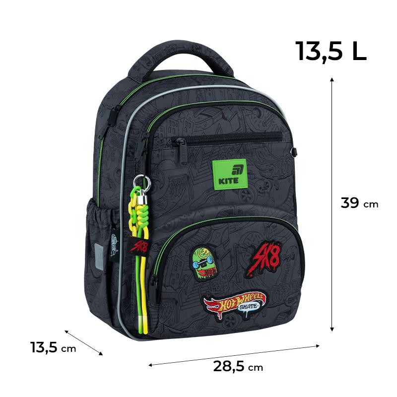 Plecak szkolny HW26-773M, czarny, 28,5x13,5x39 cm